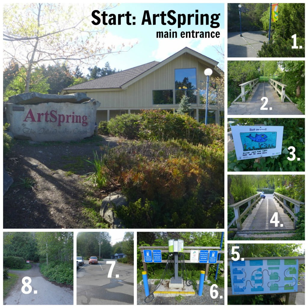 1 thru 8, a guide from Art Spring to the entrance of the park.