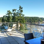 Luxury accommodation on Salt Spring Island: Patio with a view.