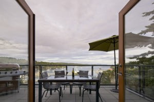 Oversized patio with a BBQ: Luxury vacation rental on Salt Spring Island