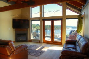 Penthouse Living Room. Luxury vacation rental on Salt Spring Island